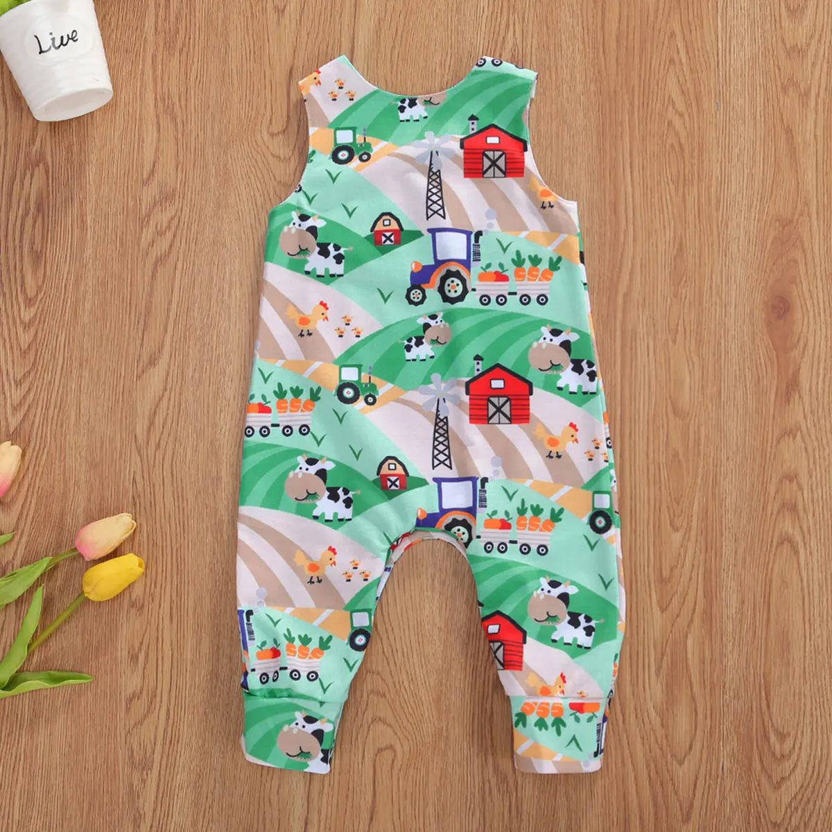 Cotton Sleeveless Baby Romper Jumpsuit Overalls