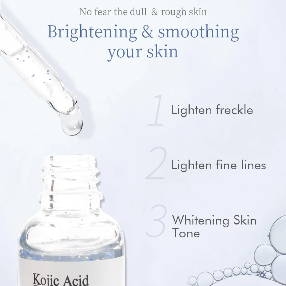 30ml Kojic Acid  Facial Serum Whitening Brightening Moisturizing Improve Roughness Lighten Spots Hyaluronic Acid Facial Essence