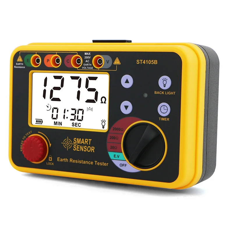 ST4105B Grounding Resistance Tester High Precision Digital Grounding Resistance Meter Shake Meter Lightning Protection Tester
