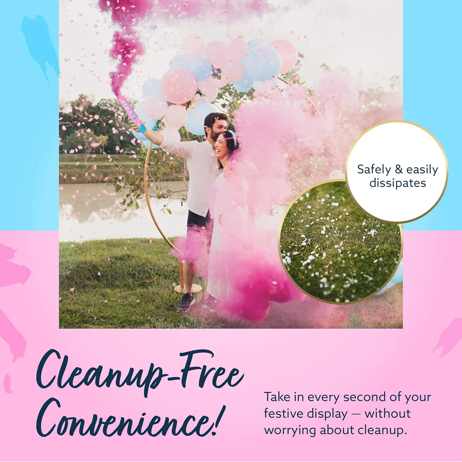 Gender Reveal Confetti Powder Smoke Kit