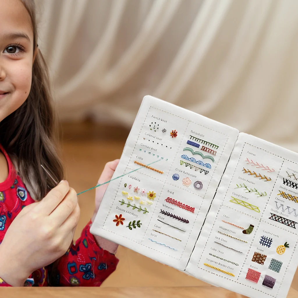 Embroidery Stitch Book for Beginners Creative Sewing Book DIY Stitches Books with Patterns Book Embroidery Sewing Kit