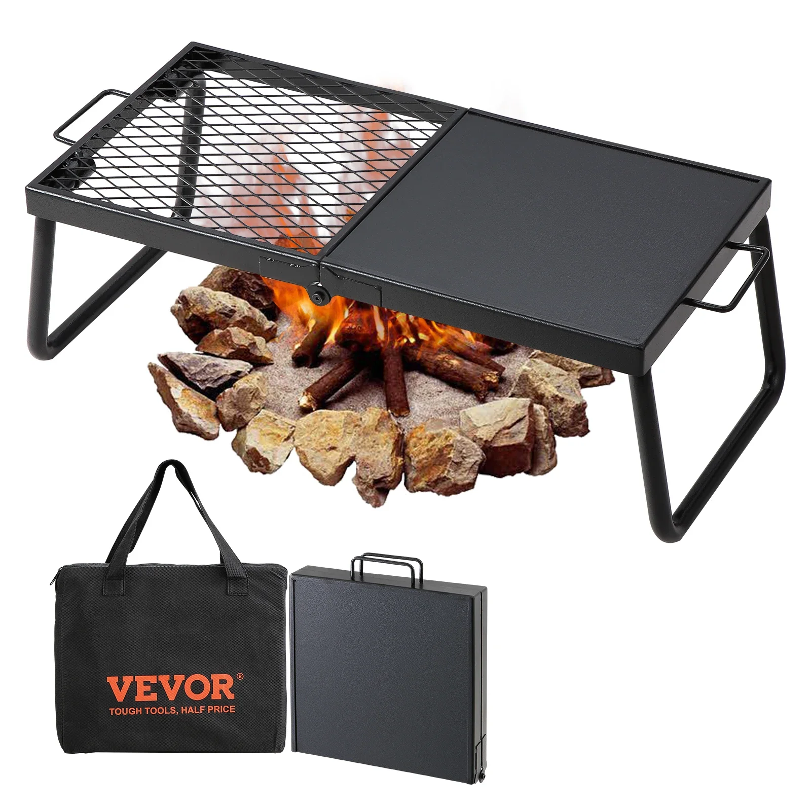 Portable Folding Campfire Grill with Carrying Bag