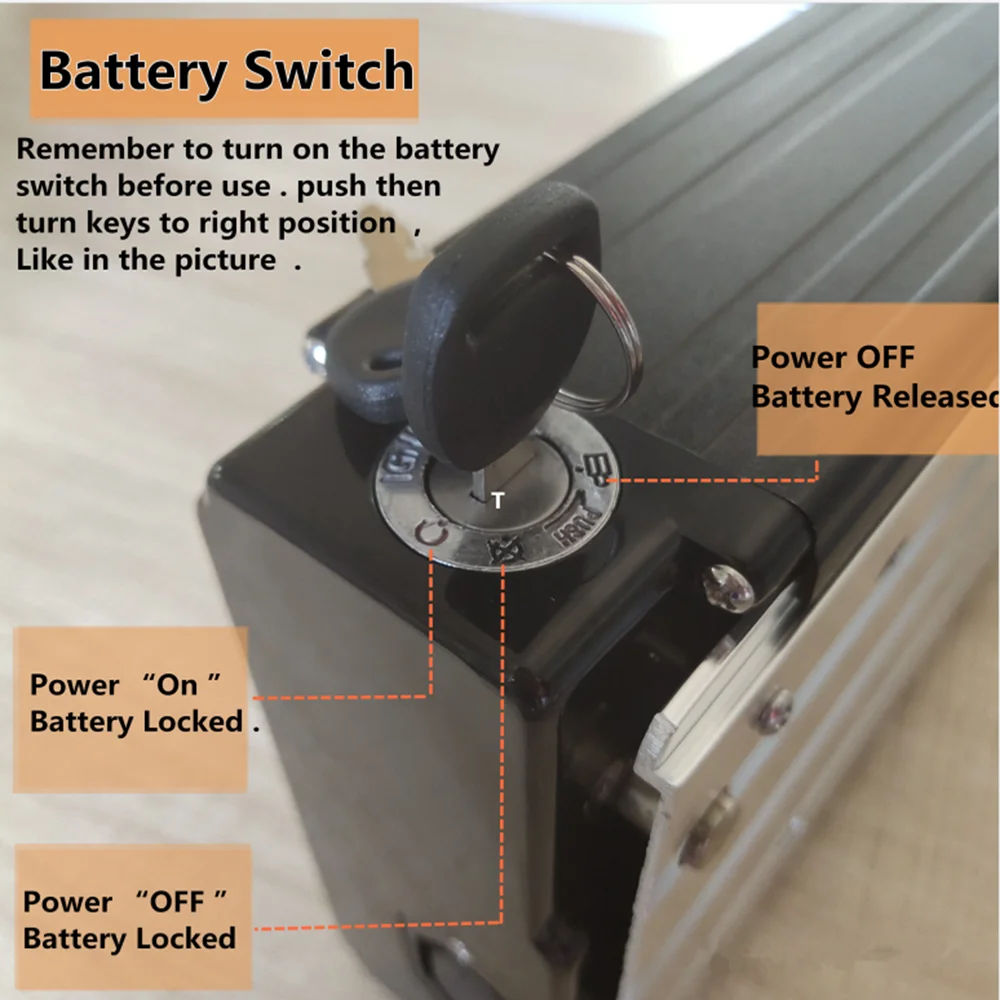 Premium Rear Rack eBike Battery with USB Charging
