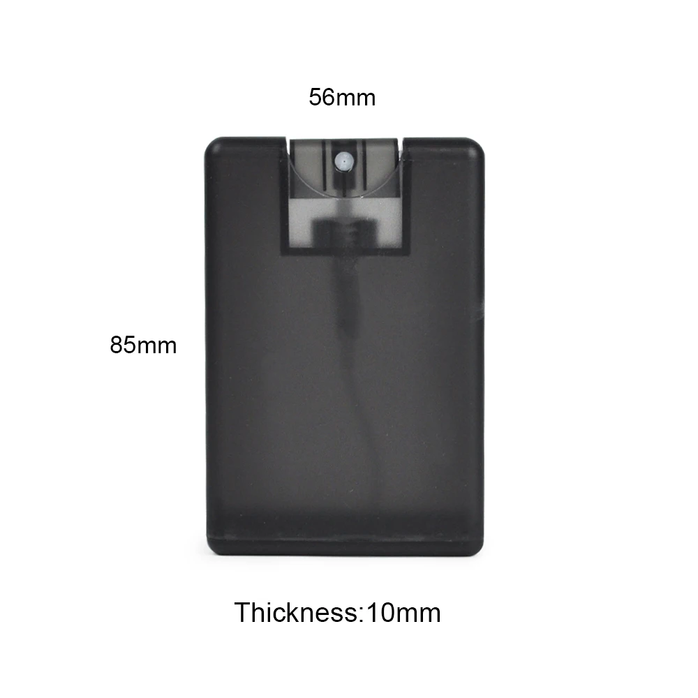 50pcs Mini Black White 20ml Hand Sanitizer Pocket Perfume Credit Card Sample Spray Bottle